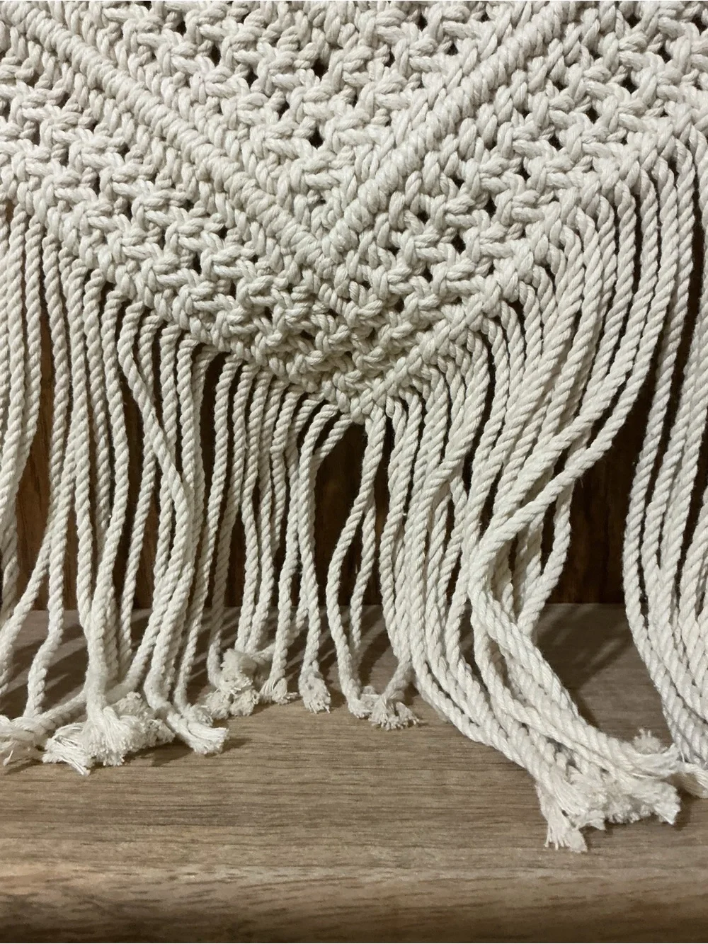 Handmade Cream Macramé Wall Hanging - Boho Home Decor